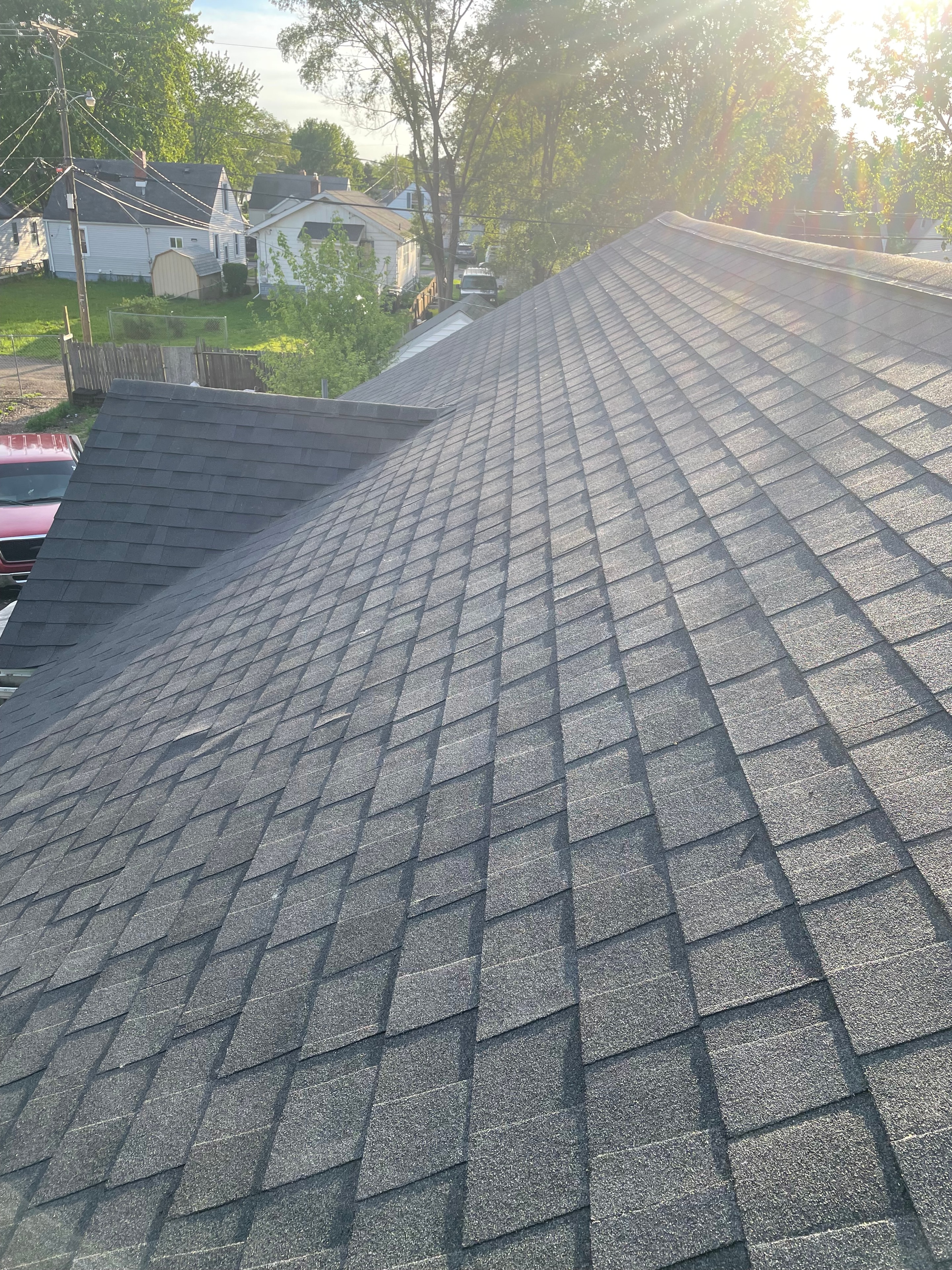 Roofing project detail shot