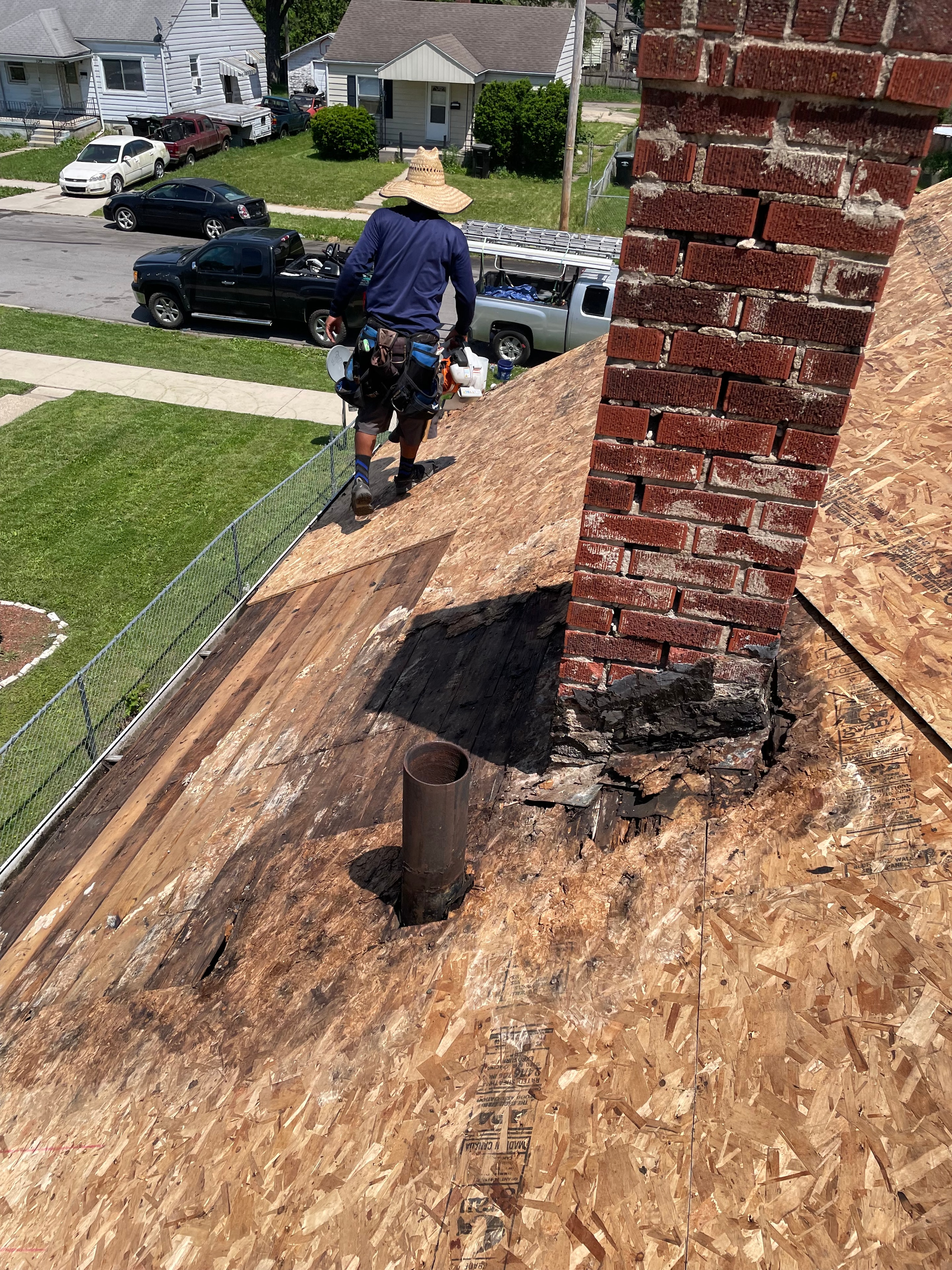 Drone shot of completed roof
